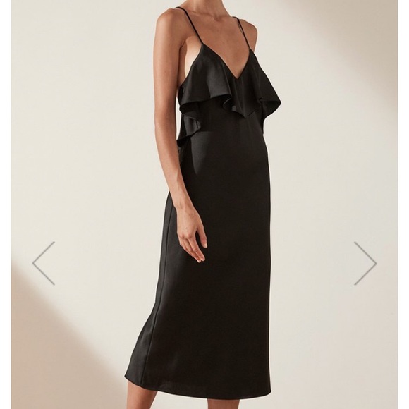 Shona Joy Black slip dress midi dress - Picture 2 of 4